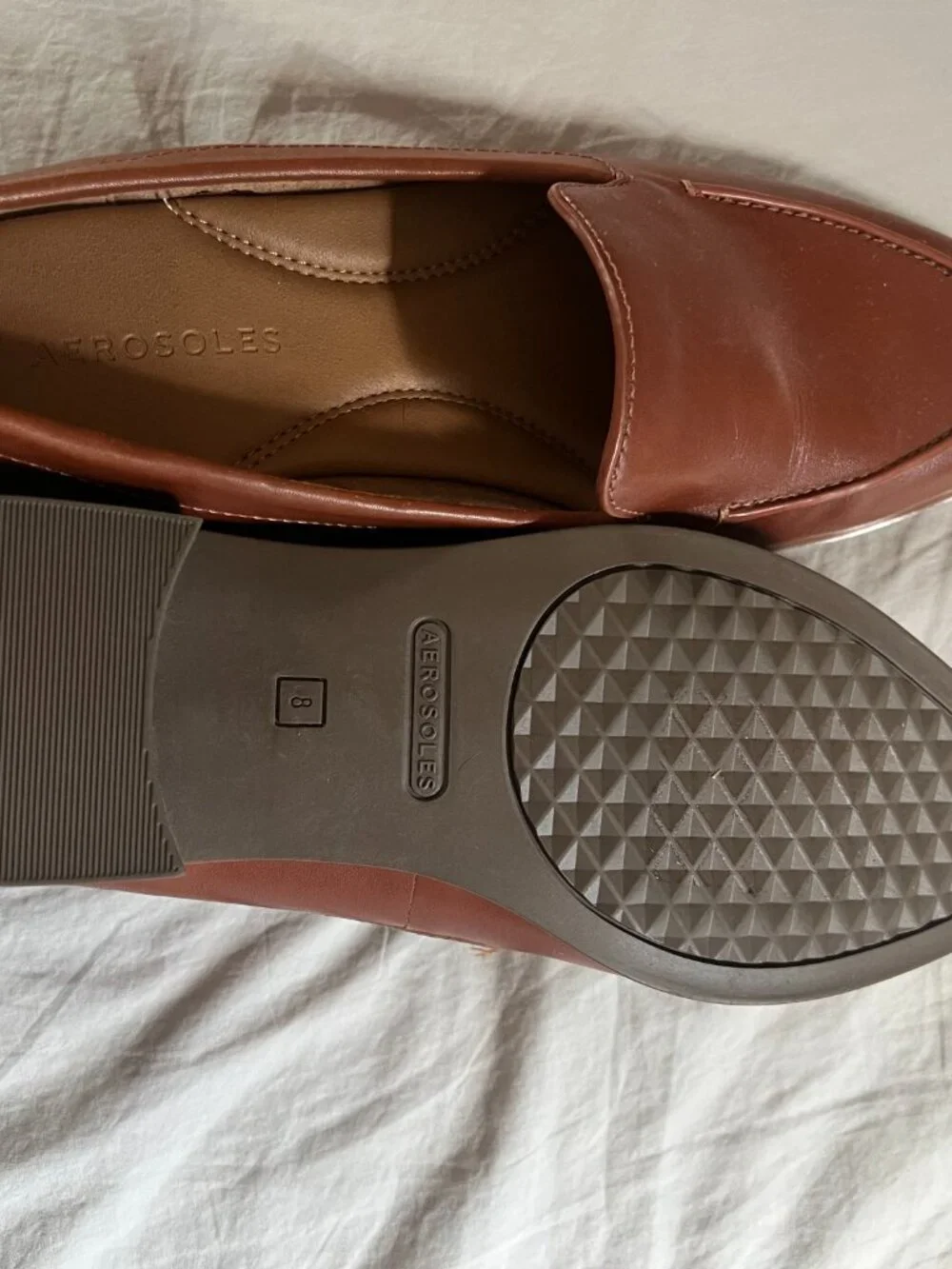 Aerosoles Pointed Toe Caramel Brown Loafers - Womens Size 8